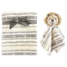 Hudson Baby Plush Blanket with Security Blanket, Lion