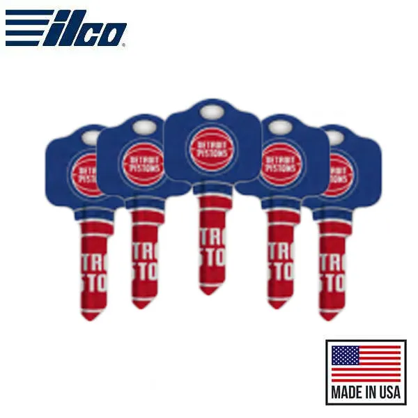 Ilco - NBA TeamKeys - Key Blank - Detroit Pistons - KW1 (5 Pack)