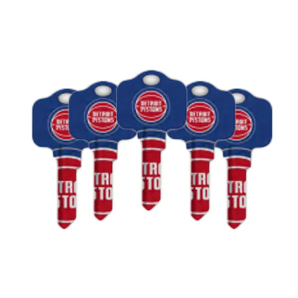 Ilco - NBA TeamKeys - Key Blank - Detroit Pistons - KW1 (5 Pack)