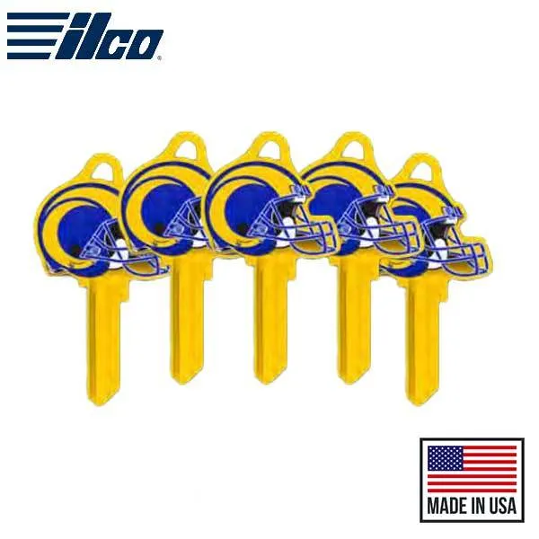 Ilco - NFL TeamKeys - Helmet Edition - Key Blank - Los Angeles Rams - SC1 (5 Pack)