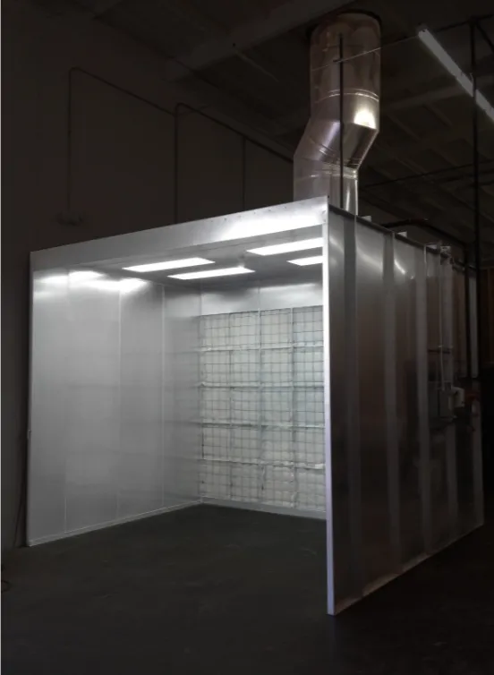 Industrial Open Face Paint Booth 14' Wide x 9' High x 12' Deep I.D. (TF14912 Series)