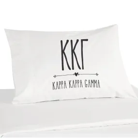 Kappa Kappa Gamma Boho Greek Letters and Name Pillowcase