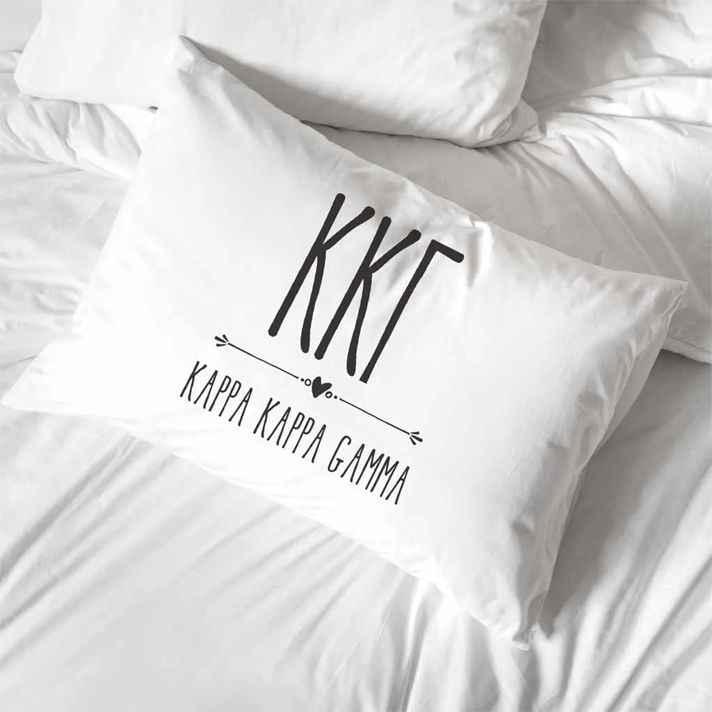 Kappa Kappa Gamma Boho Greek Letters and Name Pillowcase