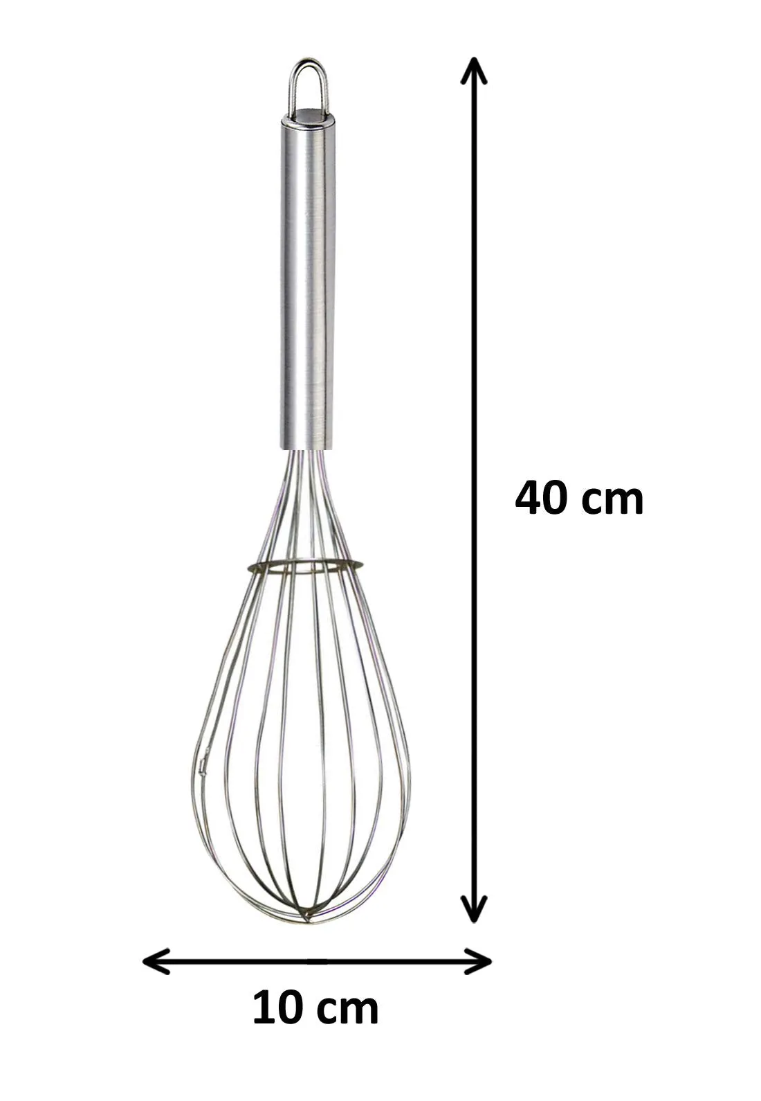 Kuber Industries 2.5 MM 2 Pieces Stainless Steel Hand Blender Mixer Froth Whisker Latte Maker for Milk Coffee Egg Beater Juice,40 cm (Silver) - CTKTC31340