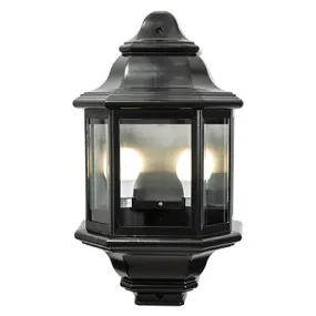 Lantern 5 Panel Large Half Wall 300mm Black