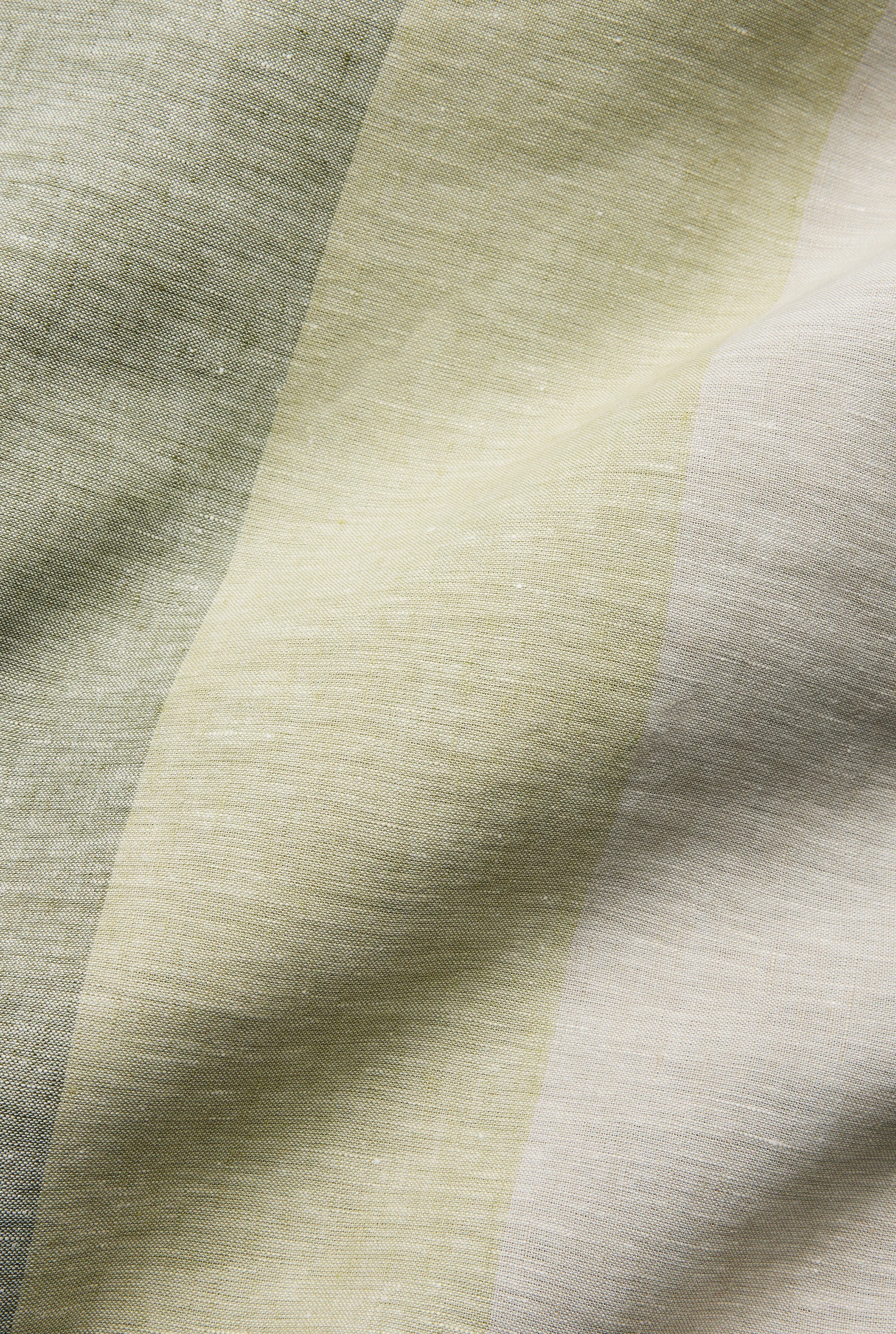 Linen Bedding Riviera Striped in Color Green - Yarn Dyed