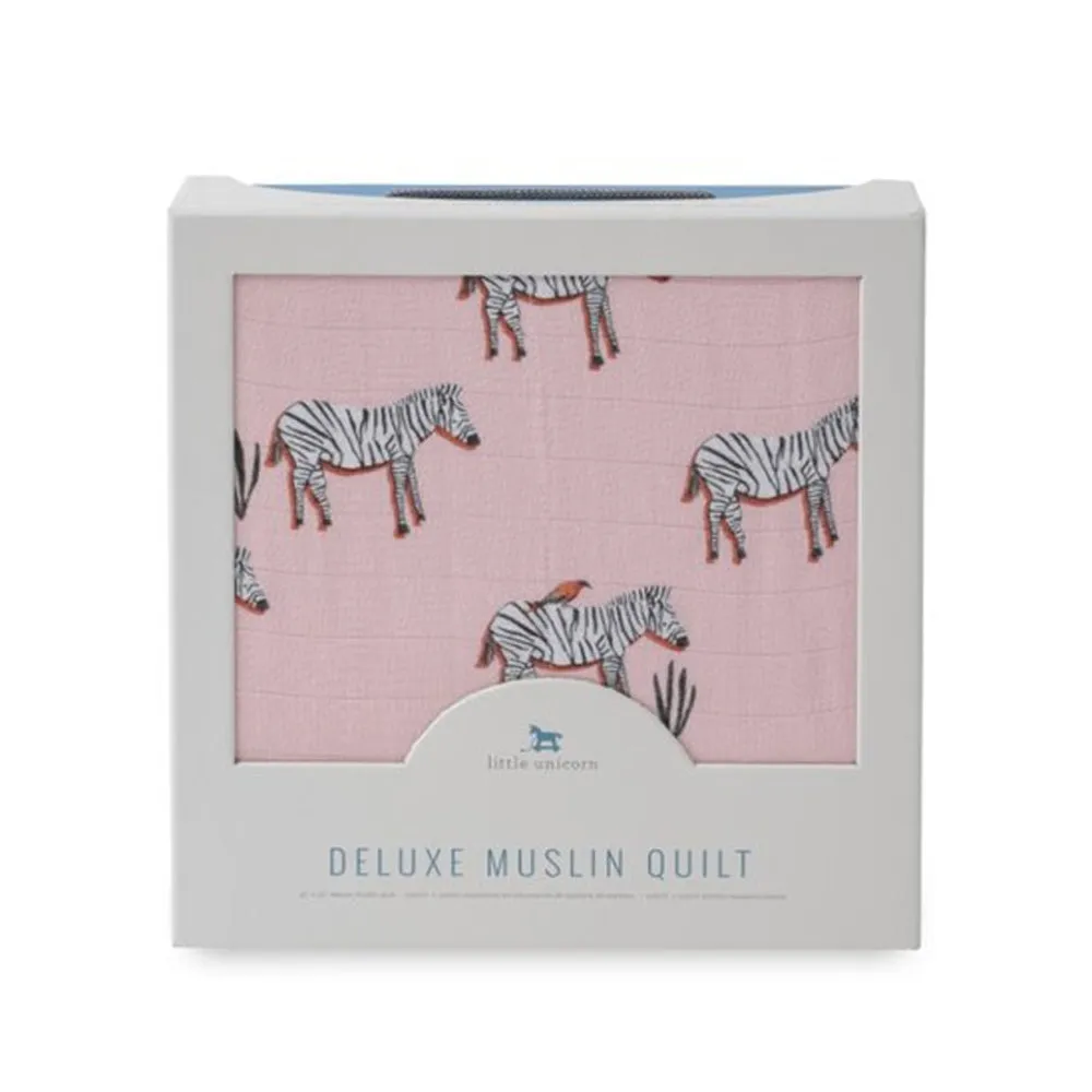 Little Unicorn - Deluxe Muslin Blanket - Zebra