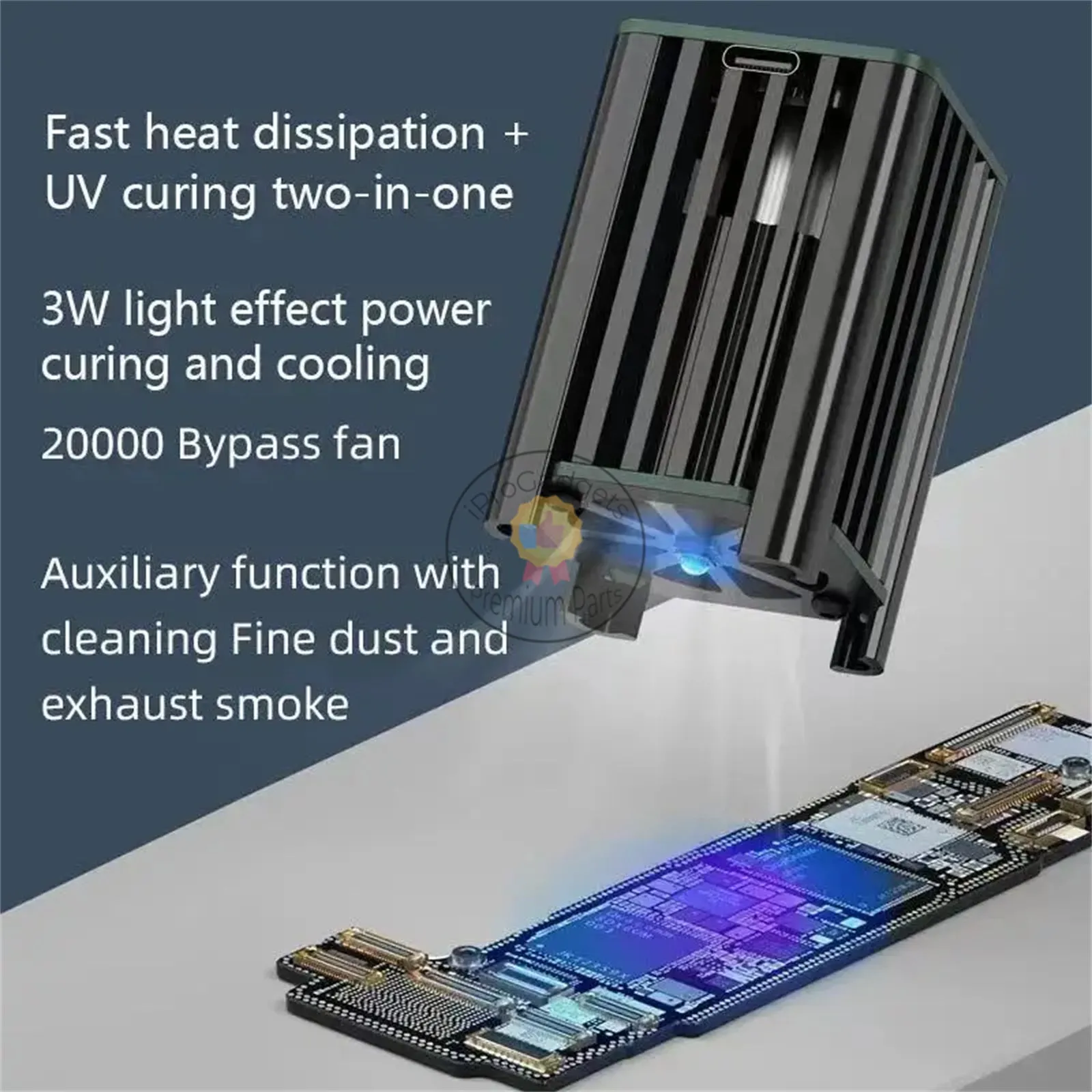 MaAnt Big Slap MY-01 3-in-1 Fast Heat Dissipation   UV Curing   Smoke Exhaust For Mobile Phone PCB Board Repair Cooling Tool