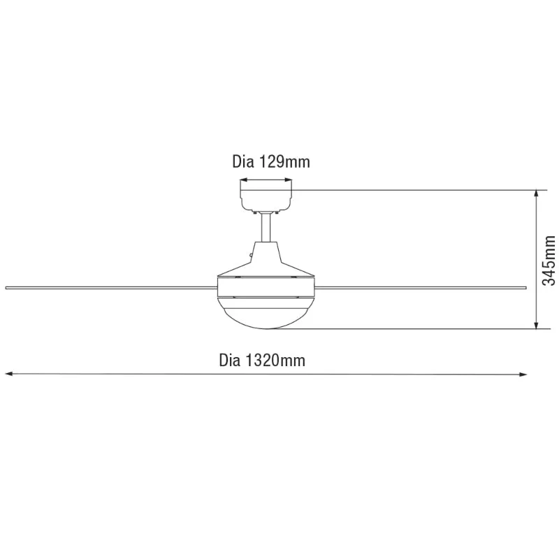 Martec Lifestyle 52" AC Ceiling Fan with Light - Brushed Aluminium