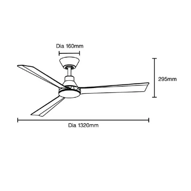 Martec Riviera DC 1320mm Ceiling Fan Matt White