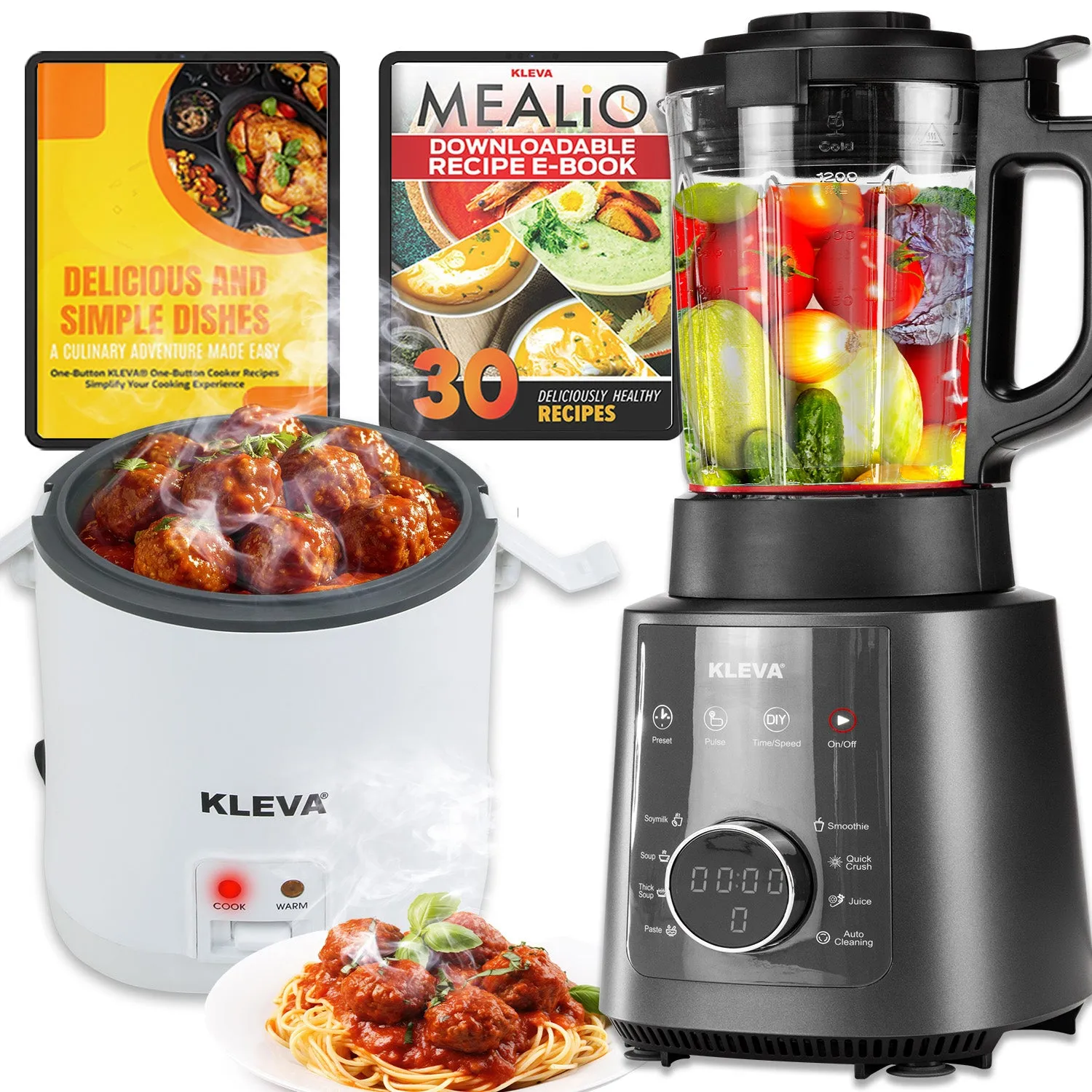 Mealio® Hot & Cold Blender - Professional Soup Maker & Smoothie Blender in 1   FREE One Button Cooker   Recipe E-Book