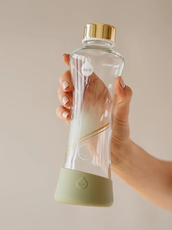 Metallic Gold Glass Bottle