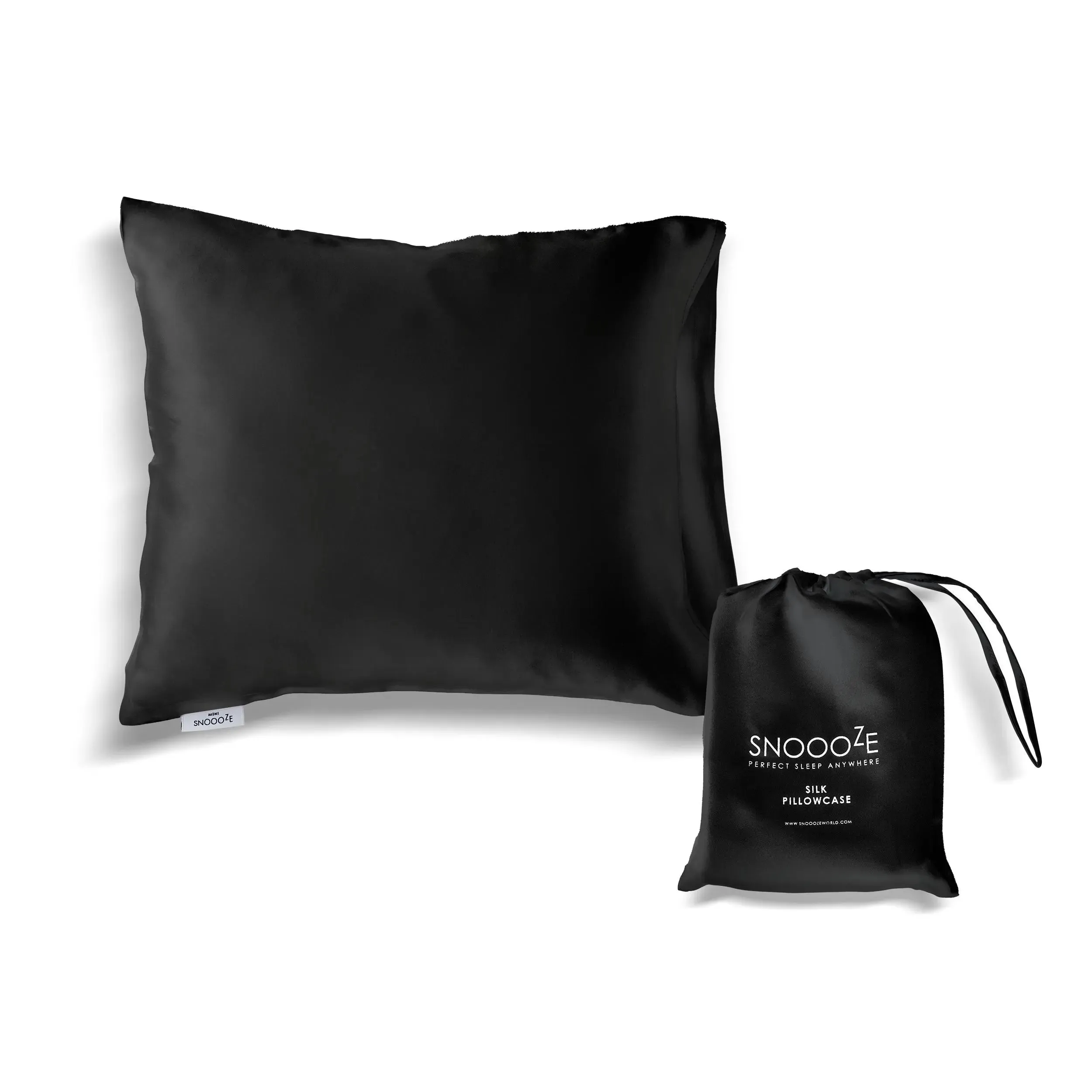 Mini Silk Pillowcase, Black