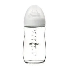 Mininor Baby Bottle – Glass 240 ml 3mth 