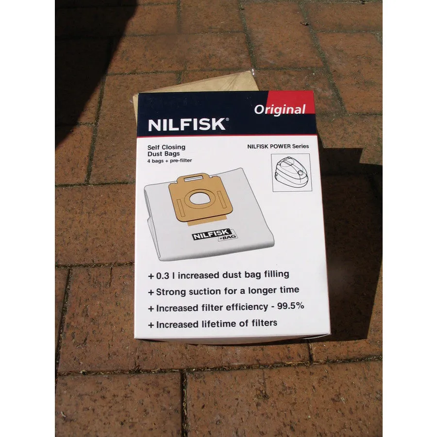 Nilfisk Power P40 Self-closing Synthetic Dustbags Pack Of 4 USE 107407639