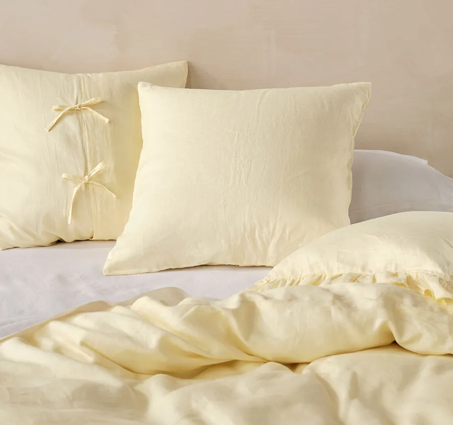 Nimes Linen European Pillowcase Lemon