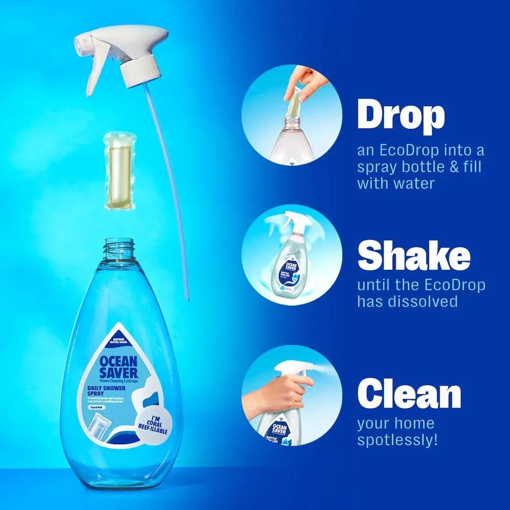 Oceansaver Daily Shower Spray Plastic Free Cleaning Drop - Tropical Reef