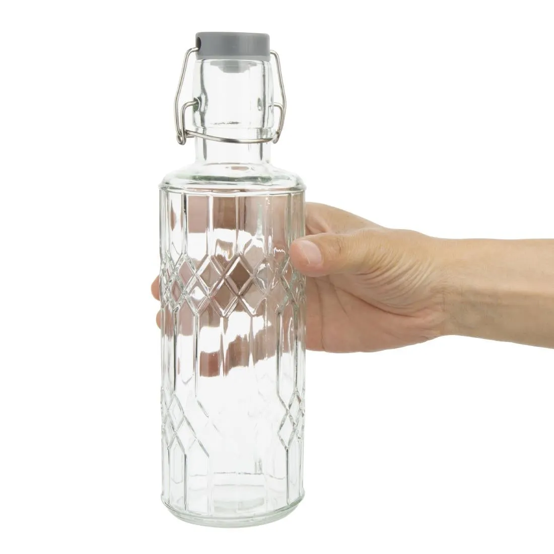 Olympia Geo Glass Water Bottle with Stopper 640ml (Pack of 6) - DN817