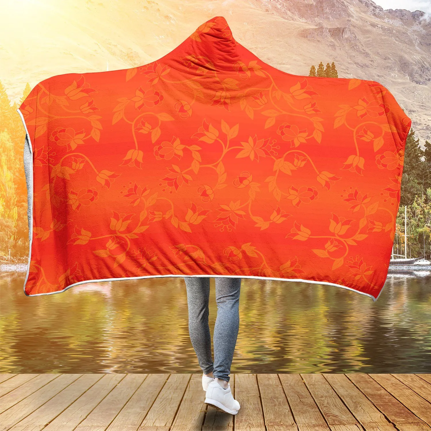 Orange Days Orange Hooded Blanket