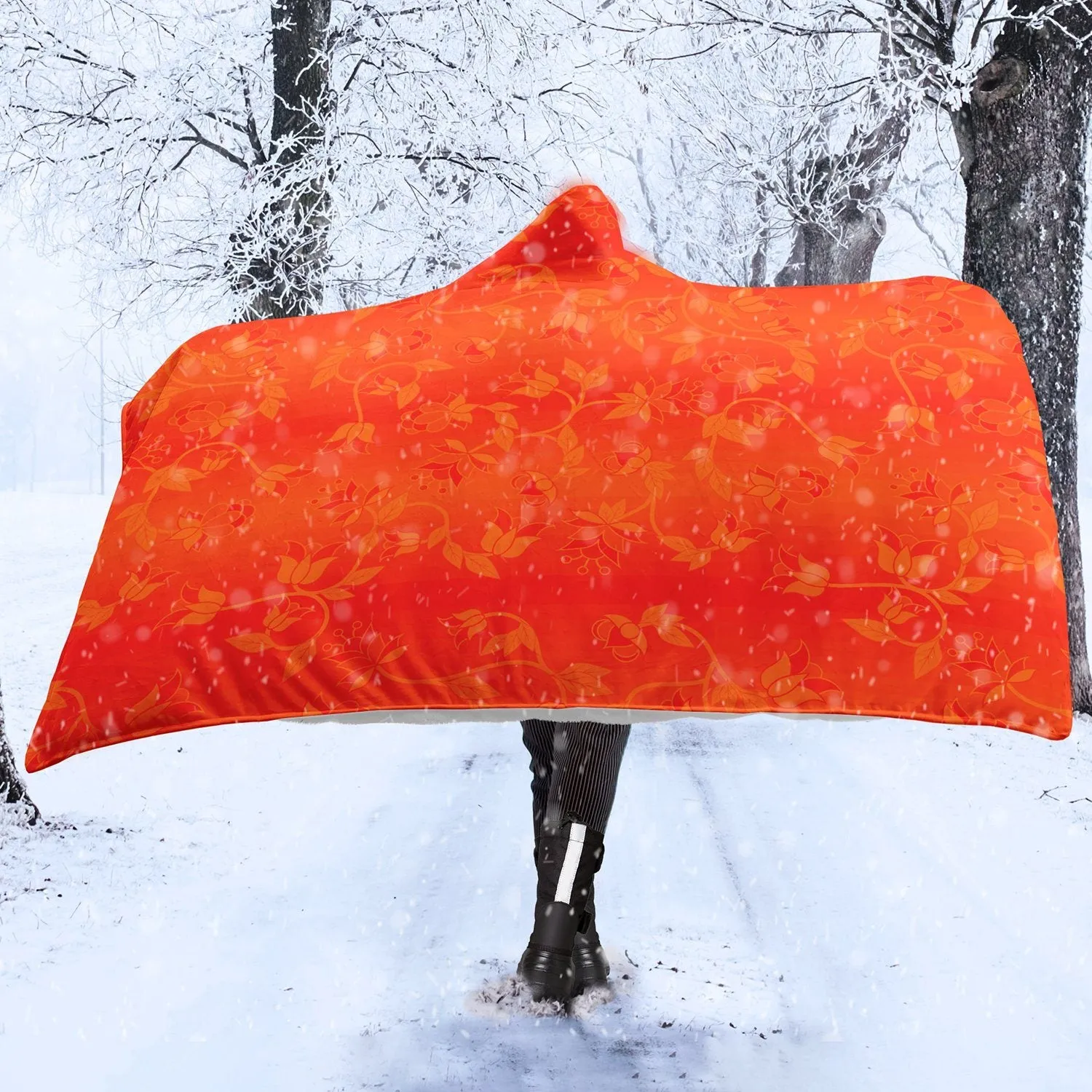 Orange Days Orange Hooded Blanket