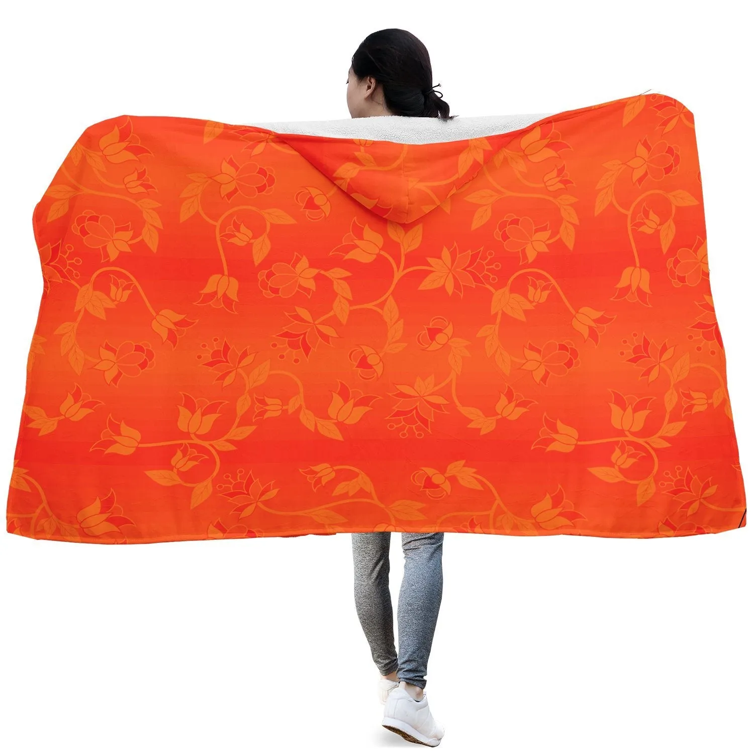 Orange Days Orange Hooded Blanket