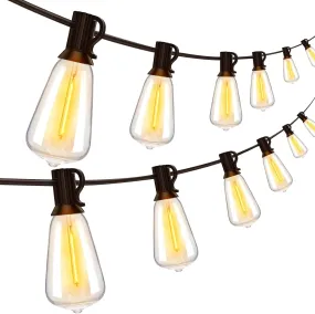 Outdoor String Lights 160FT, Shatterproof Connectable Patio Lights with 80 4 Spare ST38 Vintage Bulbs, 2200K Warm White Waterproof outside Hanging Lights for Yard Camping Gazebo Porch Balcony