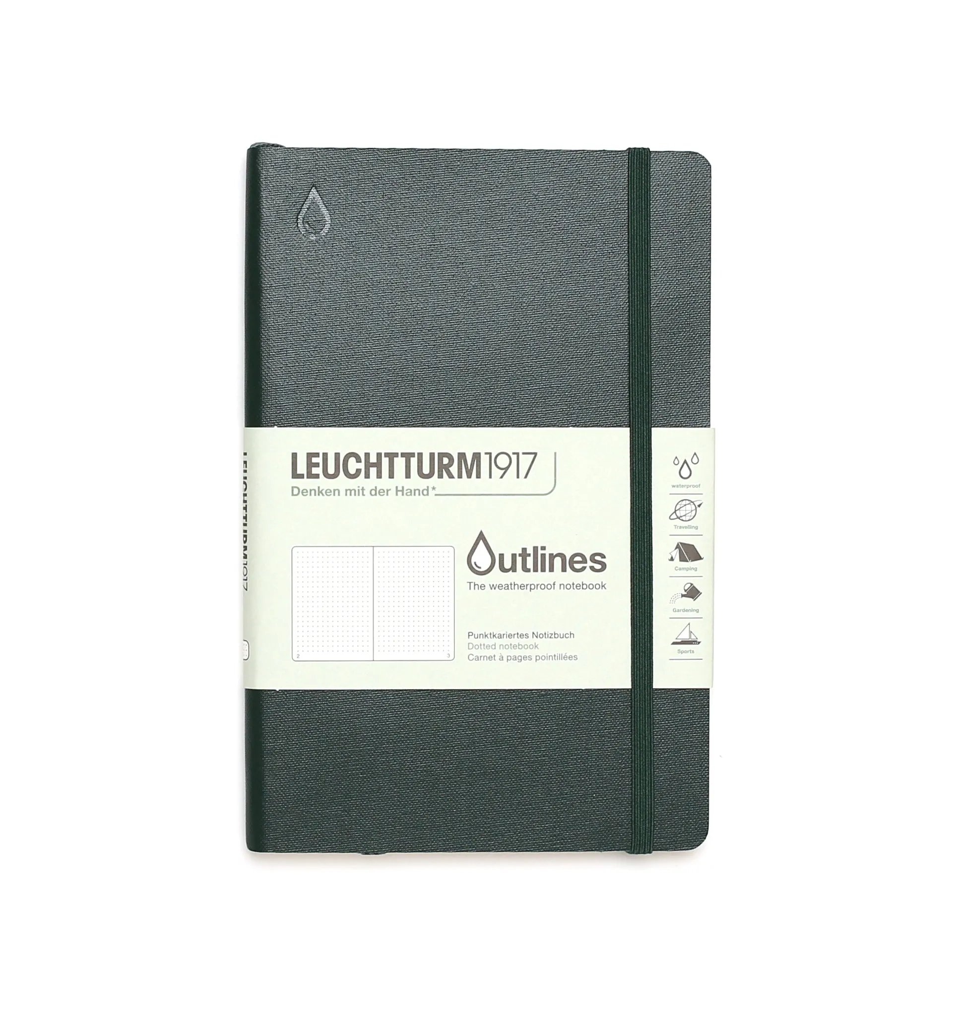 Outlines Softcover B6  Notebook - Walden Green Dotted