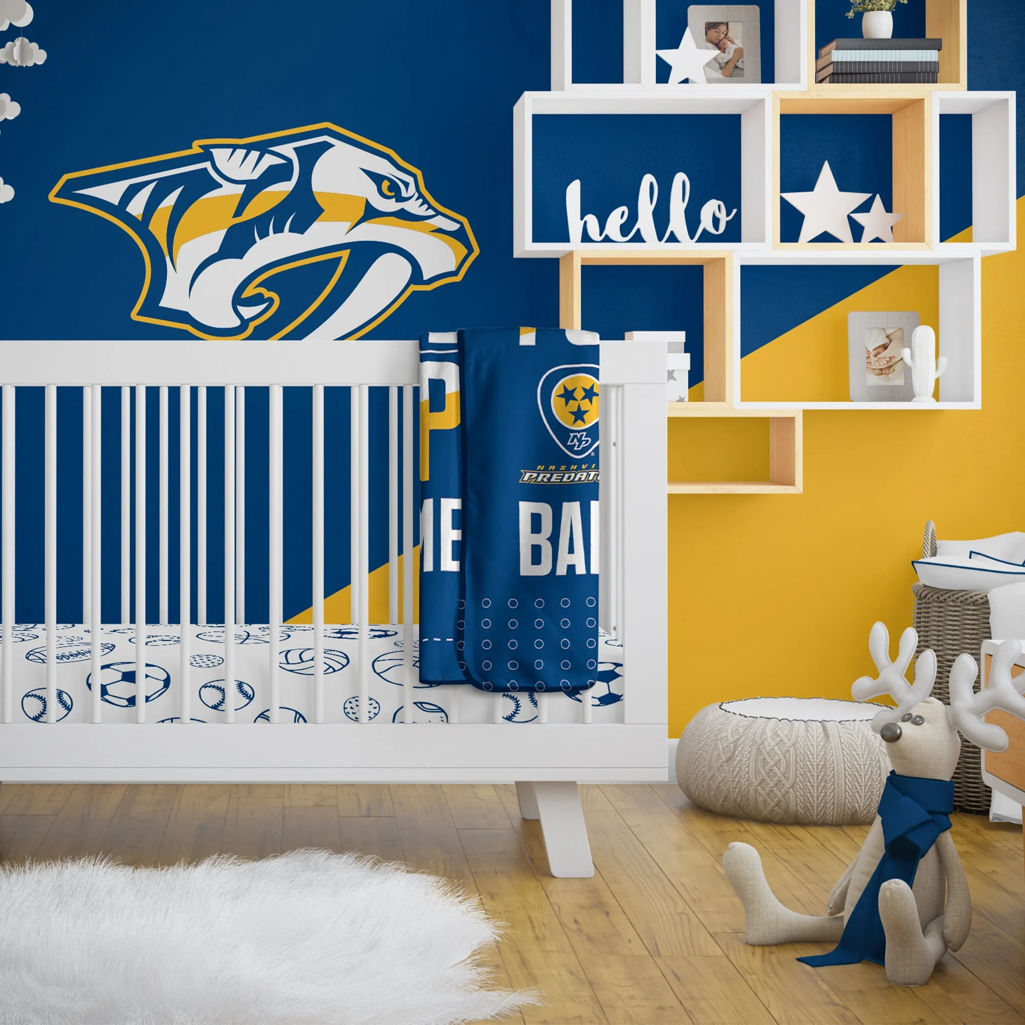 Personalized Nashville Predators MVP Baby Pixel Fleece Blanket