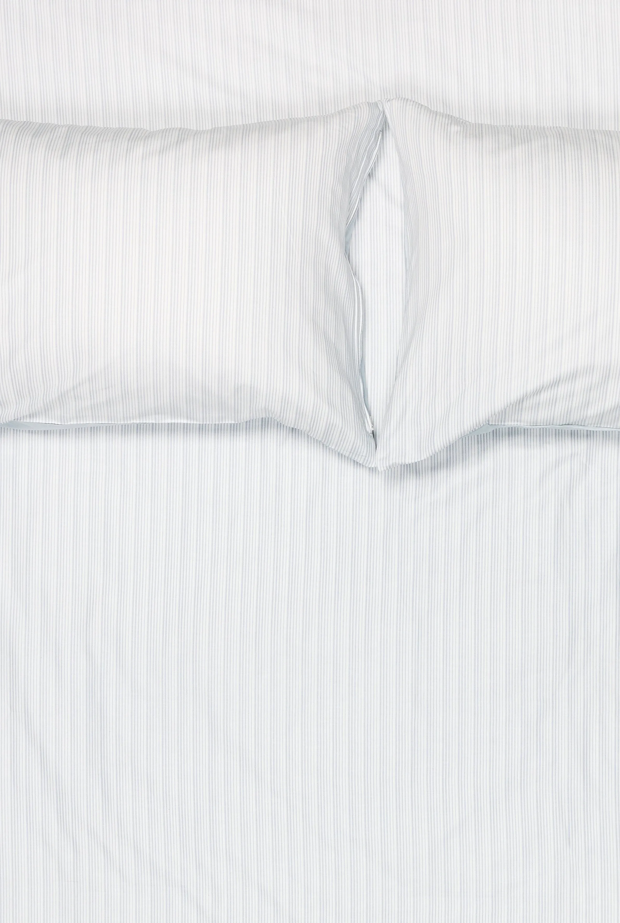 Pima Cotton Percale Bedding "Burano Stripes" - Light Grey