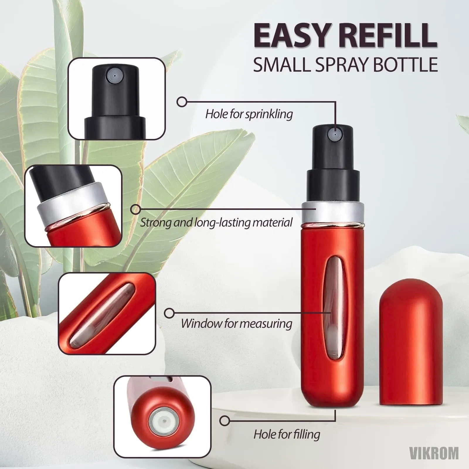 Portable Refillable Perfume Spray Bottle   6Pcs 5ml Travel Atomizer