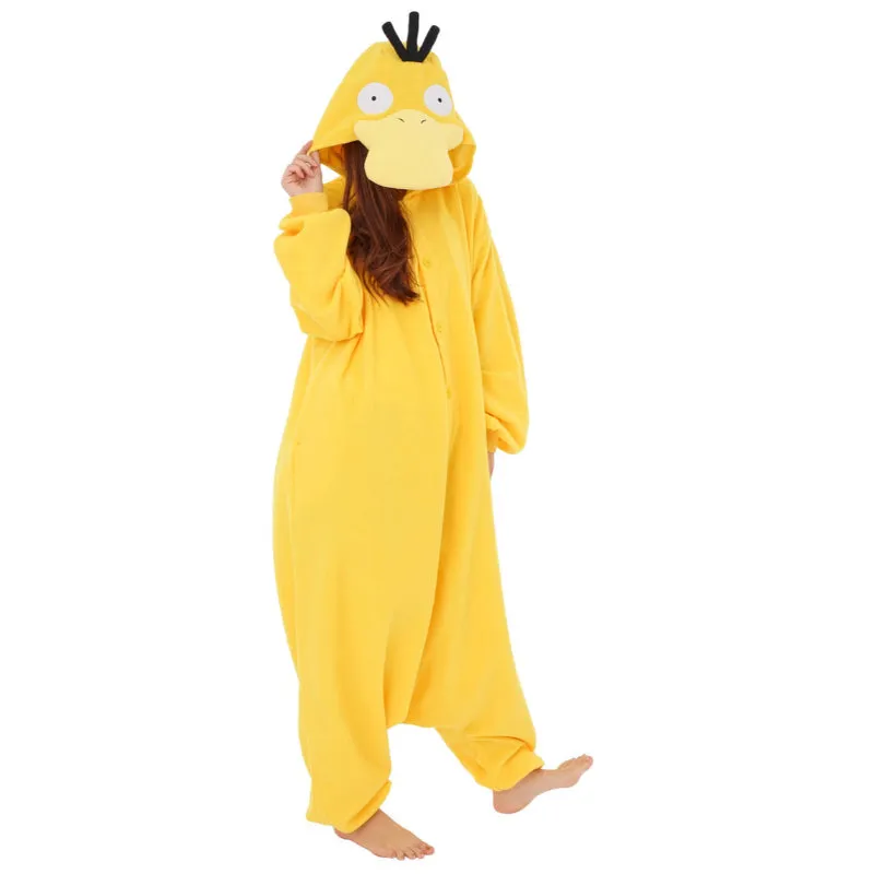 Psyduck Cartoon Inspired Fleece Onesie Costume