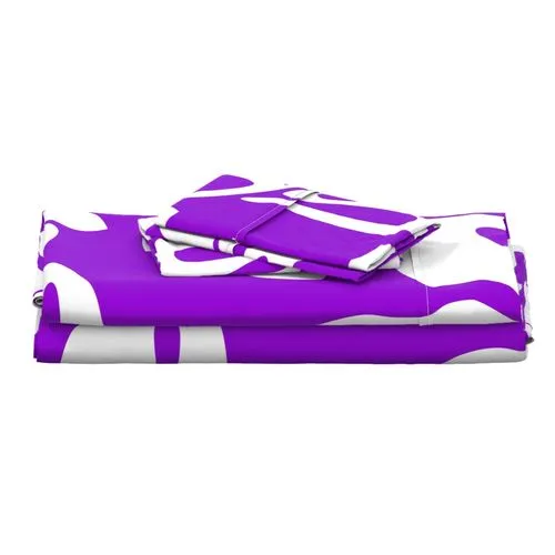 Purple and White Hawaiian Flowers Sheet Set from Surfer Bedding™️ Large Scale