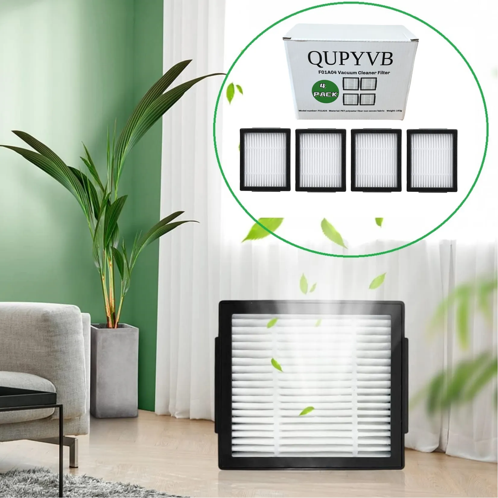 QUPYVB Vacuum cleaner replacement filter, vacuum cleaner filter replacement - compatible with high-efficiency air filters