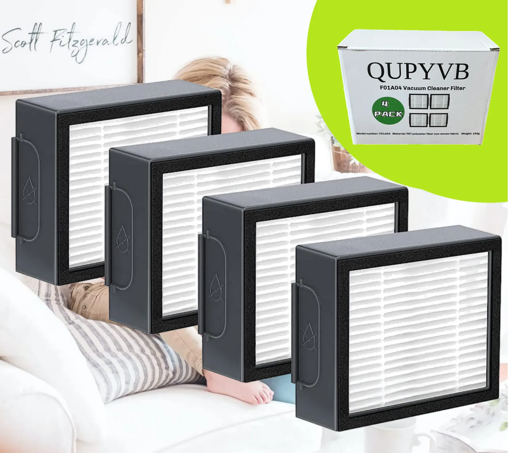 QUPYVB Vacuum cleaner replacement filter, vacuum cleaner filter replacement - compatible with high-efficiency air filters