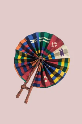 Rainbow African Print Hand Fan