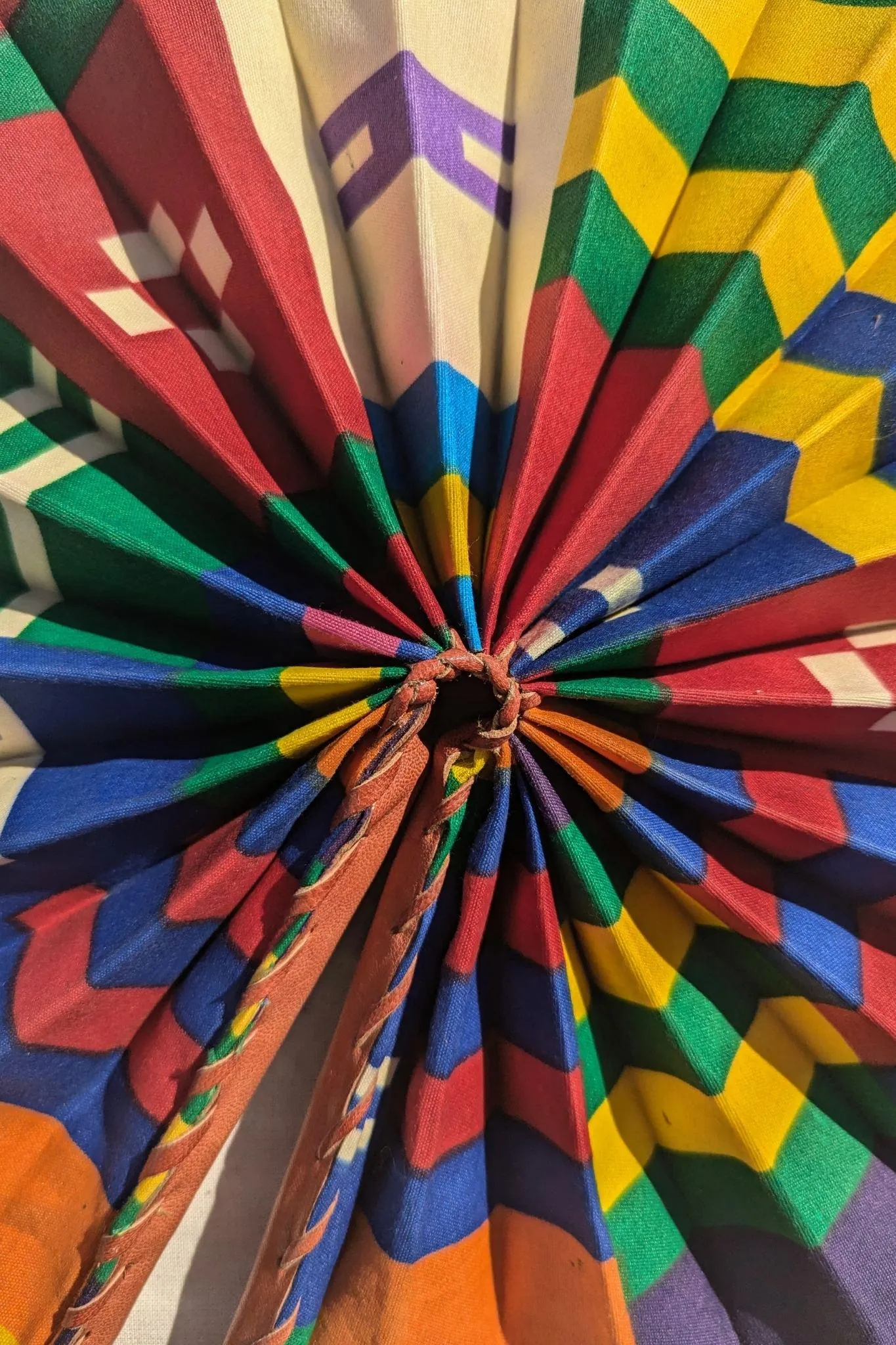 Rainbow African Print Hand Fan