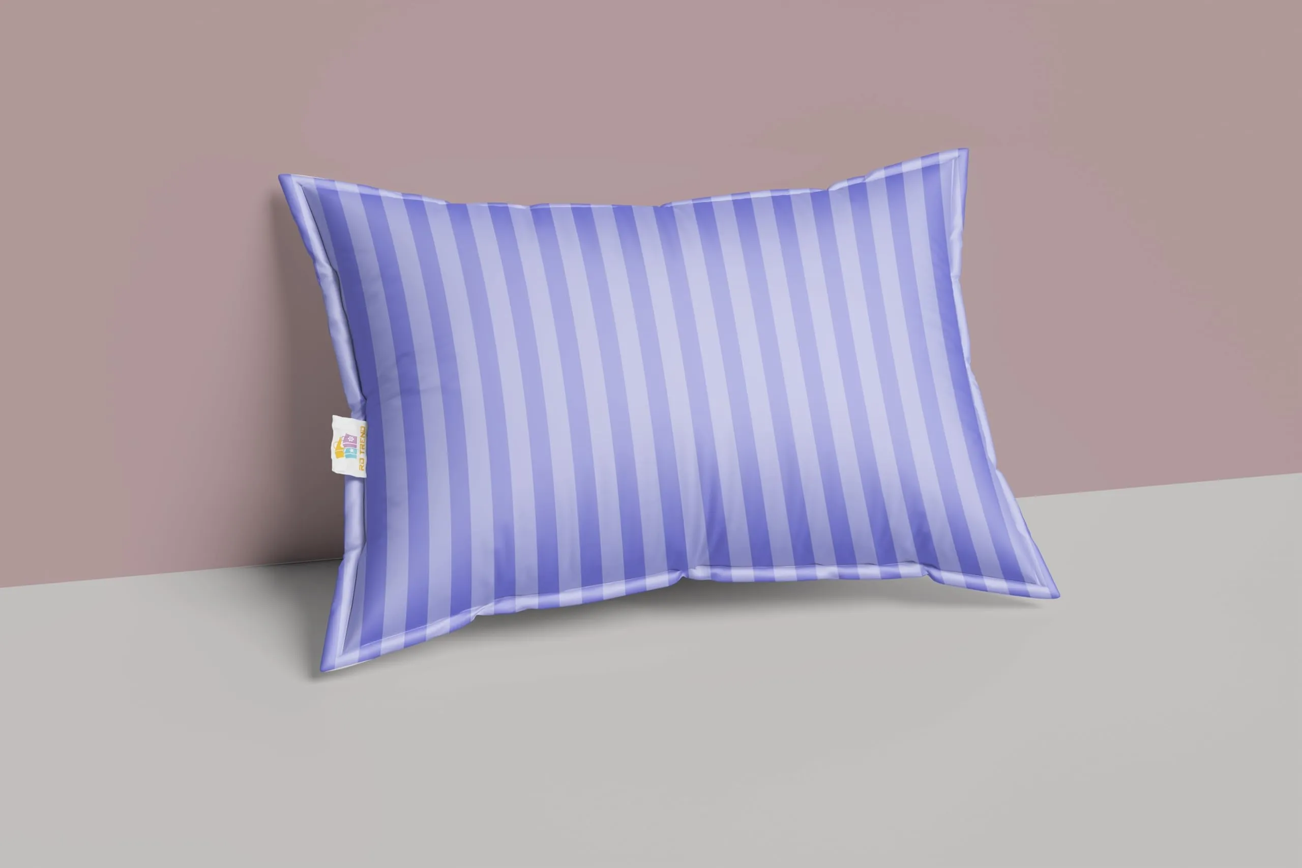 RD TREND Presents 210 tc Single Flat Satin Stripes Plain Bedsheet for Single Bed Size(90x 60 Inch) with One Pillow Covers Color-Purple,Pattern-Striped