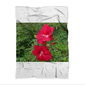 Red Flowers Sublimation Throw Blanket