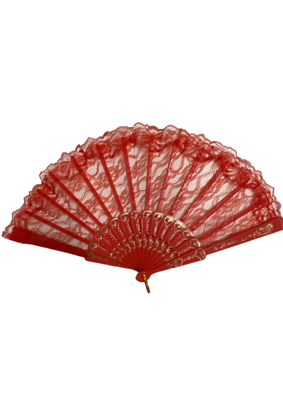 Red Lace Hand Fan