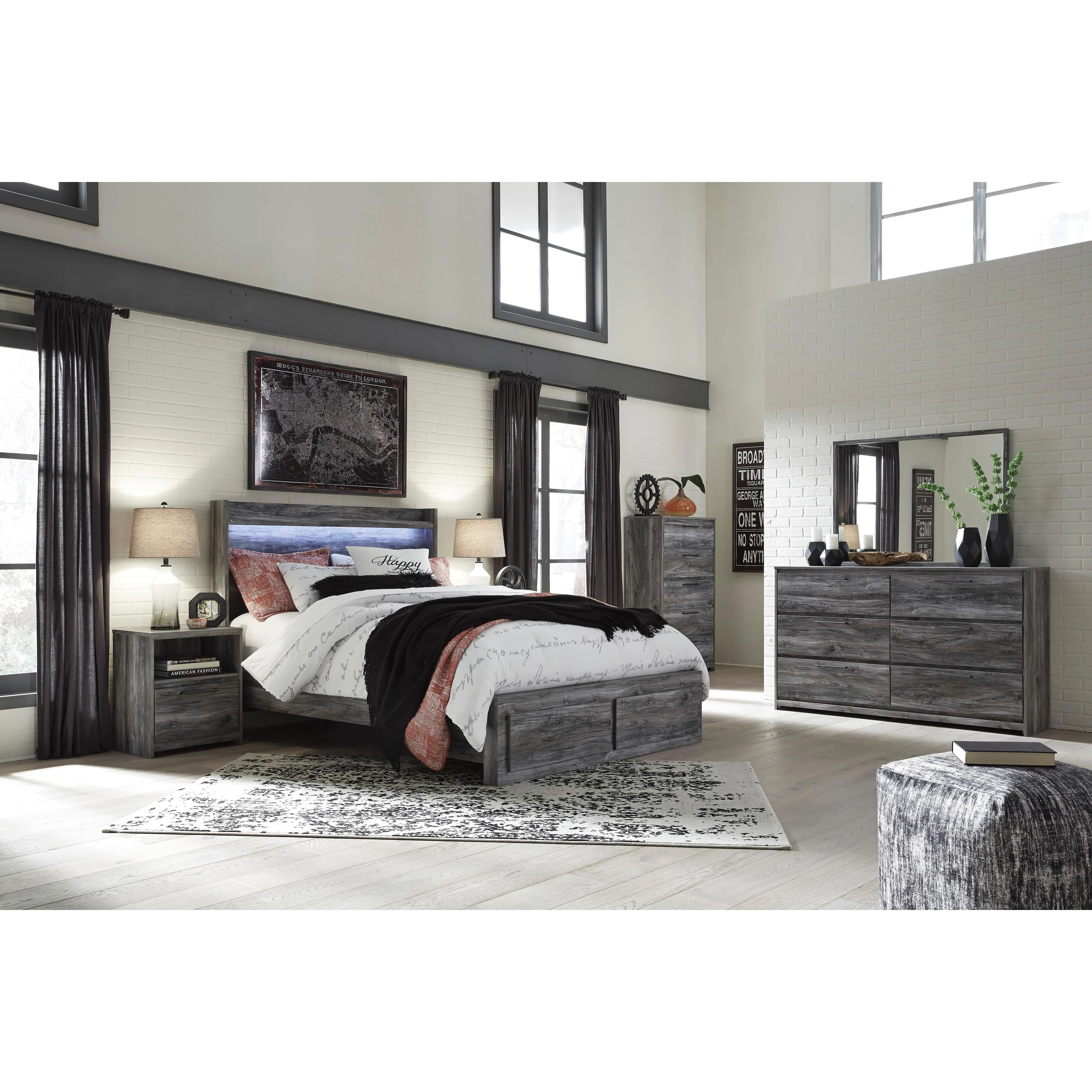 Signature Design by Ashley Baystorm B221B35 6 pc Queen Panel Storage Bedroom Set