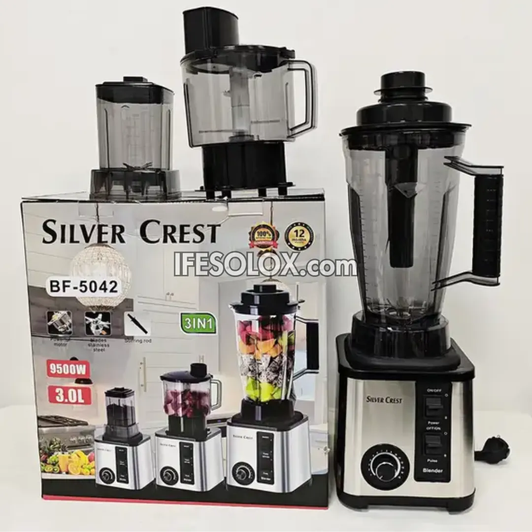 Silver Crest BF-5042 3Liters 9,500Watts High-speed 3-in-1 Power Blender - Brand New