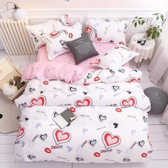 Simple Duvet Cover Sets King Size Bedding Set Unicorn Plaid Quilt Cover Bed Sheet Single Double Queen Nordic Bed Linens