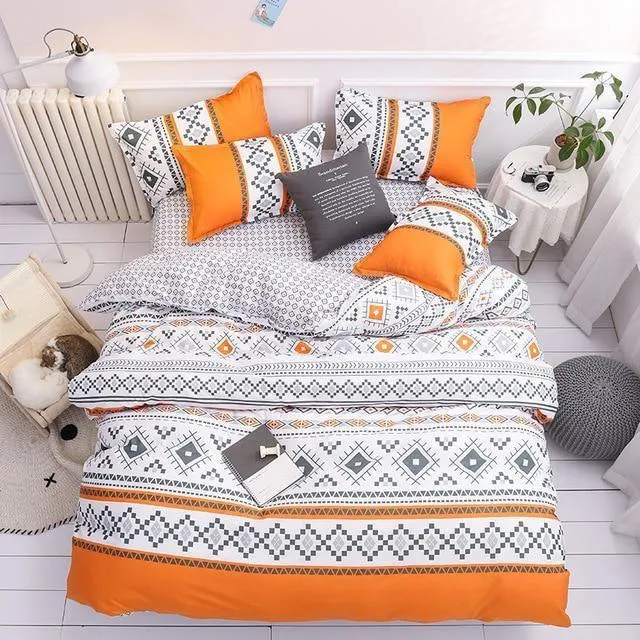 Simple Duvet Cover Sets King Size Bedding Set Unicorn Plaid Quilt Cover Bed Sheet Single Double Queen Nordic Bed Linens