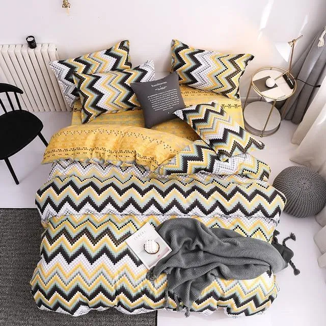 Simple Duvet Cover Sets King Size Bedding Set Unicorn Plaid Quilt Cover Bed Sheet Single Double Queen Nordic Bed Linens