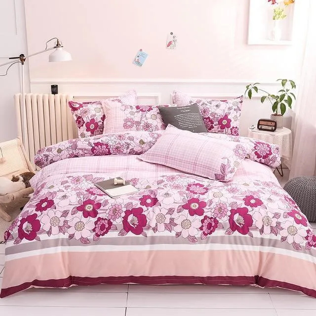 Simple Duvet Cover Sets King Size Bedding Set Unicorn Plaid Quilt Cover Bed Sheet Single Double Queen Nordic Bed Linens