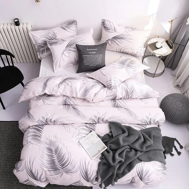 Simple Duvet Cover Sets King Size Bedding Set Unicorn Plaid Quilt Cover Bed Sheet Single Double Queen Nordic Bed Linens