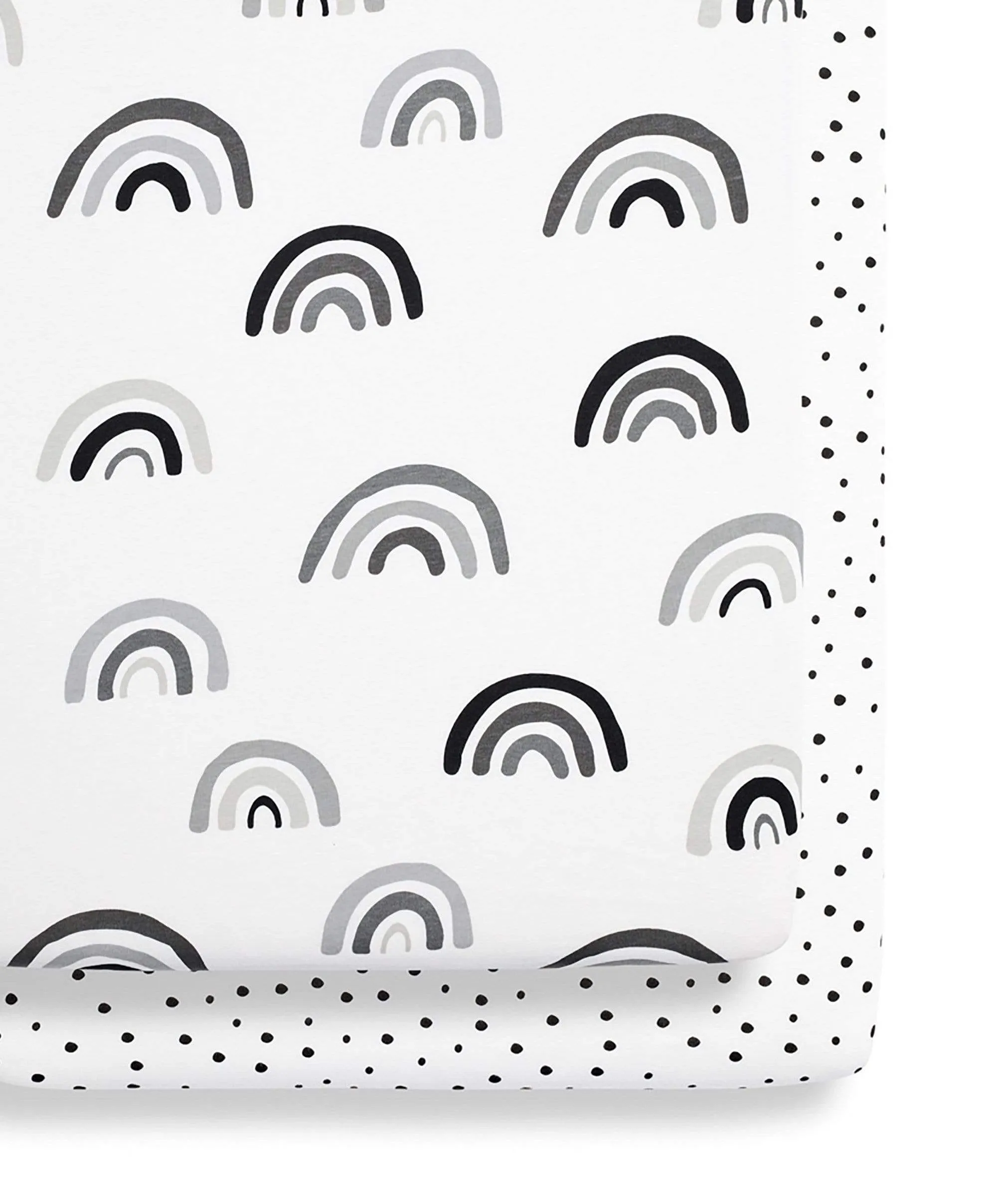 Snuz Fitted Crib Sheets 2 Pack - Monochrome Rainbow