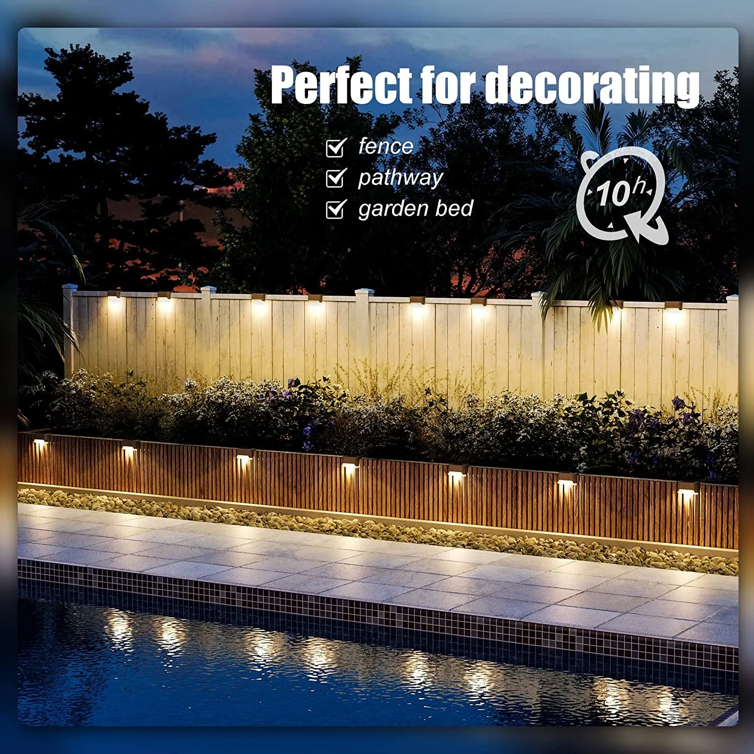 Solar Deck Lights Outdoor 16 Pack, Solar Step Lights Waterproof Led Solar Lights for Outdoor Stairs, Step , Fence, Yard, Patio, and Pathway(Warm White)