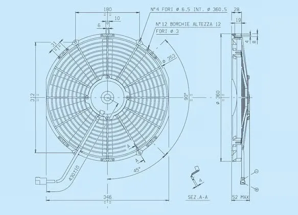 SPAL 13.00" Inch Electric Fan Puller Style Low Profile 1032 CFM 10 Straight Style Blades - 30100398