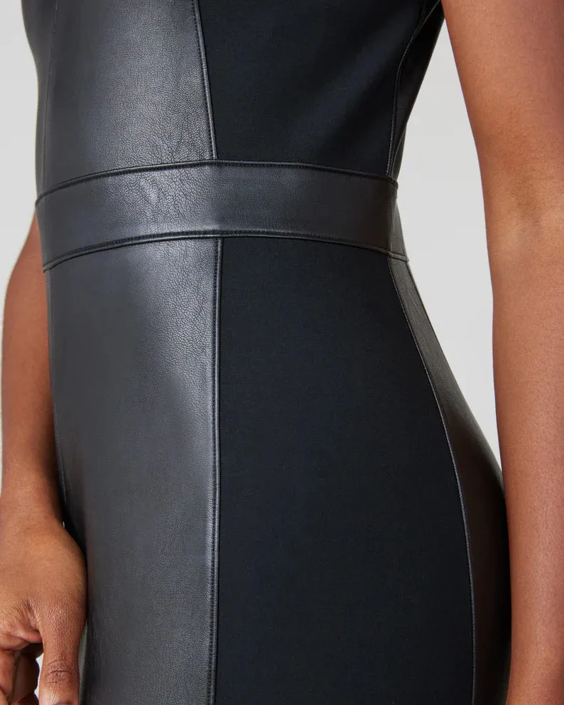 Spanx Leather-Like Combo Fitted Dress